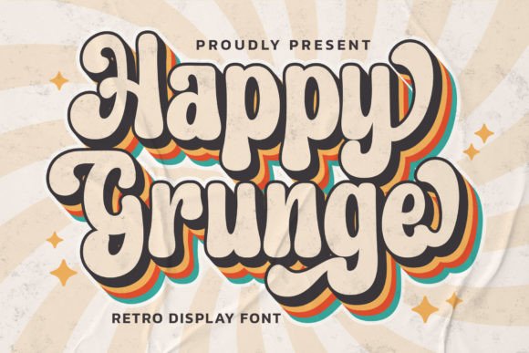 Happy Grunge: A Groovy Display Font for Bold, Retro Designs